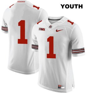 Youth NCAA Ohio State Buckeyes Jeffrey Okudah #1 College Stitched No Name Authentic Nike White Football Jersey HA20K82XN